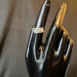 Ross Simmons Sterling Silver Ring w/ 3 Clear Rhinestones